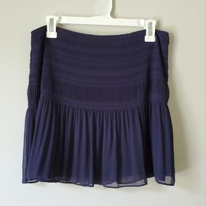 DVF | Navy Blue Pleated Skirt | 6